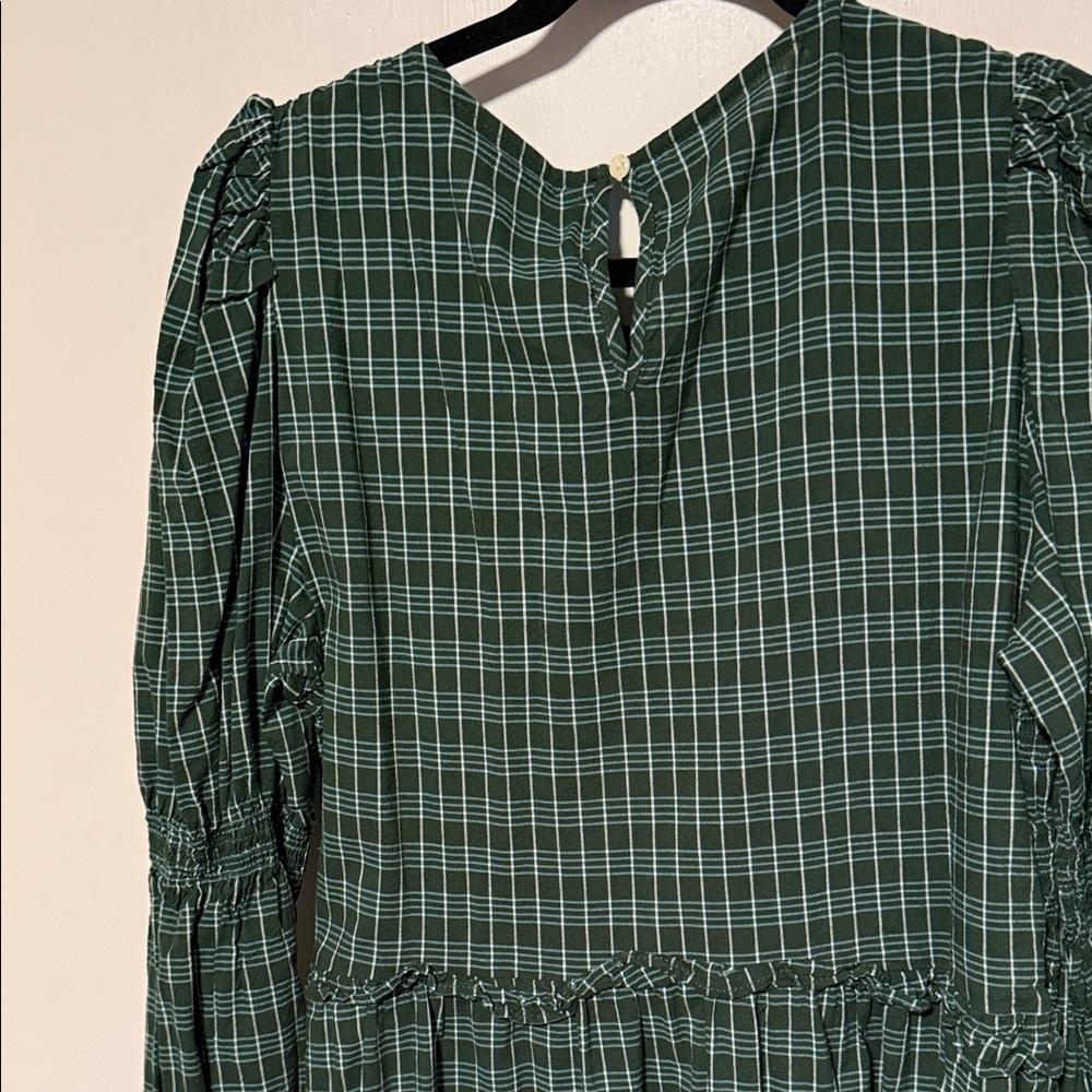 Universal Thread Plaid Long Sleeve Dress in Forest Green - Picture 7 of 10
